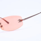 Chanel Sunglasses Eyewear Orange Lens CC Logo Silver — view 7