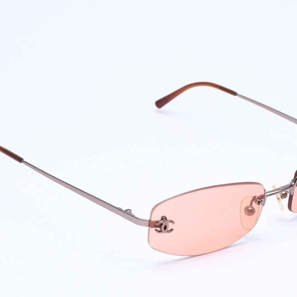 Chanel Sunglasses Eyewear Orange Lens CC Logo Silver — view 4