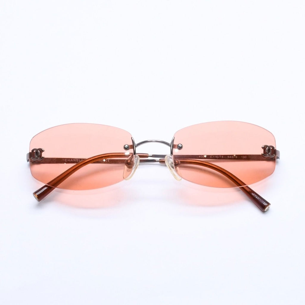 Chanel Sunglasses Eyewear Orange Lens CC Logo Silver — view 2