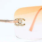 Chanel Rimless Sunglasses Eyewear CC Logo Rhinestone — view 7