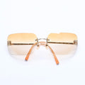 Chanel Rimless Sunglasses Eyewear CC Logo Rhinestone