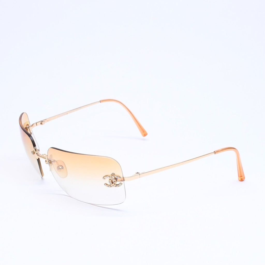 Chanel Rimless Sunglasses Eyewear CC Logo Rhinestone — view 2
