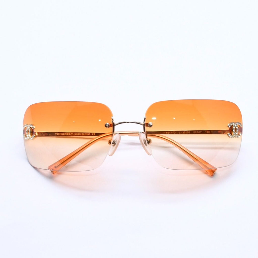 Chanel Rimless Sunglasses Eyewear CC Logo Rhinestone — view 2