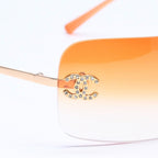 Chanel Rimless Sunglasses Eyewear CC Logo Rhinestone — view 8