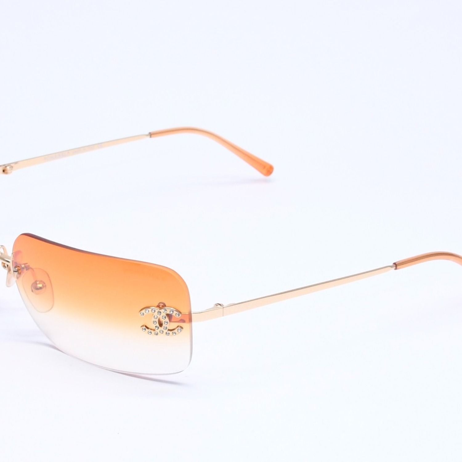 Chanel Rimless Sunglasses Eyewear CC Logo Rhinestone — view 3
