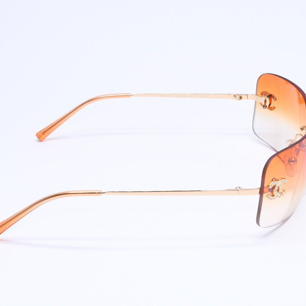 Chanel Rimless Sunglasses Eyewear CC Logo Rhinestone — view 5