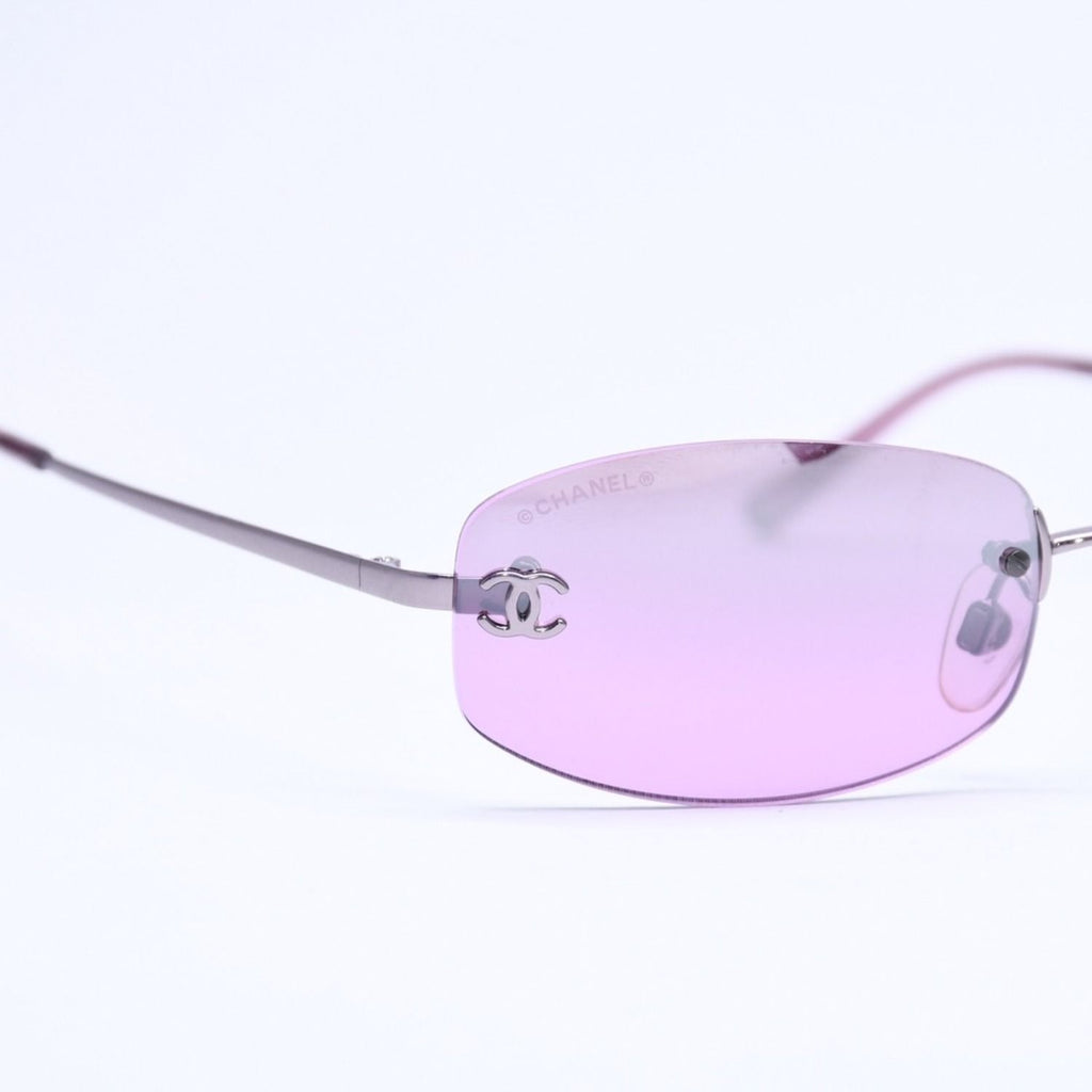 Chanel Rimless Sunglasses Eyewear CC Logo Purple — view 8
