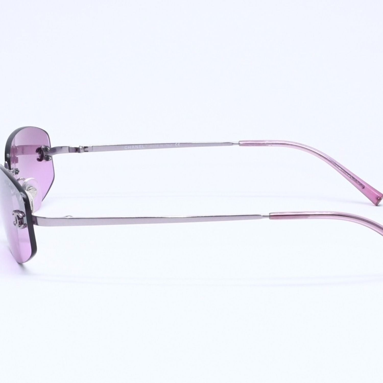 Chanel Rimless Sunglasses Eyewear CC Logo Purple — view 6