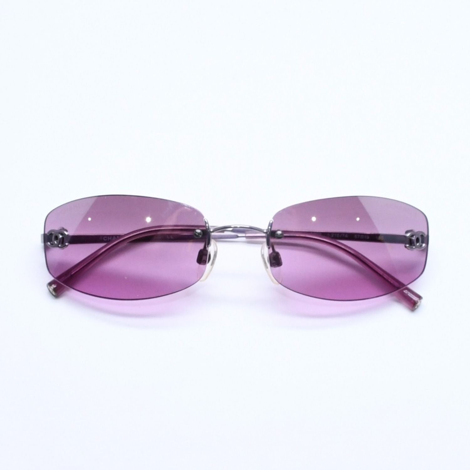 Chanel Rimless Sunglasses Eyewear CC Logo Purple — view 2
