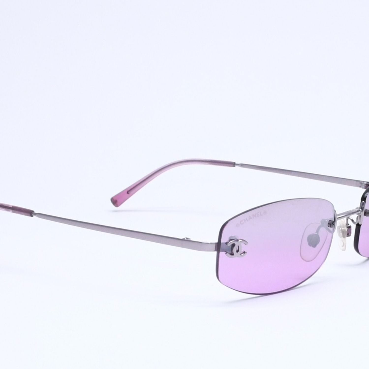 Chanel Rimless Sunglasses Eyewear CC Logo Purple — view 4