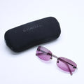 Chanel Rimless Sunglasses Eyewear CC Logo Purple