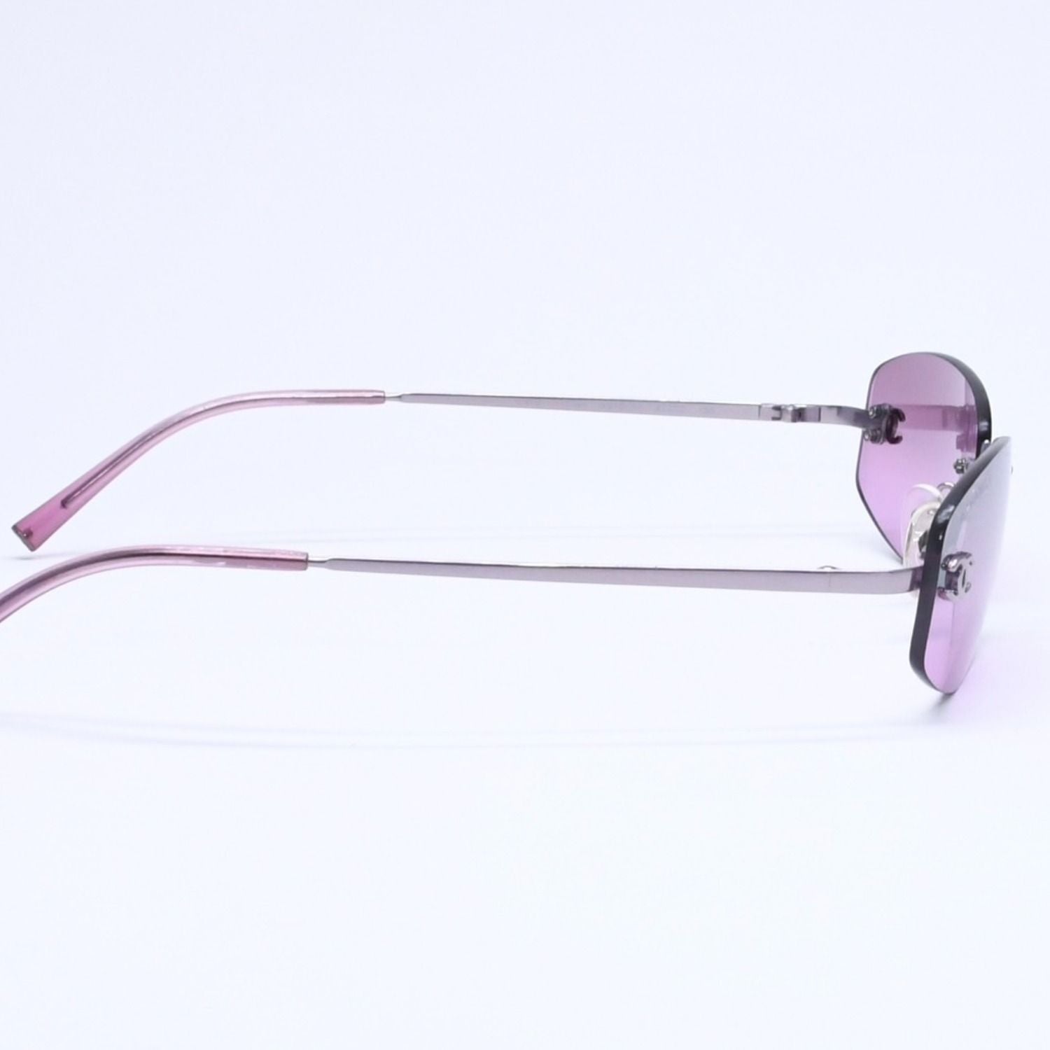 Chanel Rimless Sunglasses Eyewear CC Logo Purple — view 5