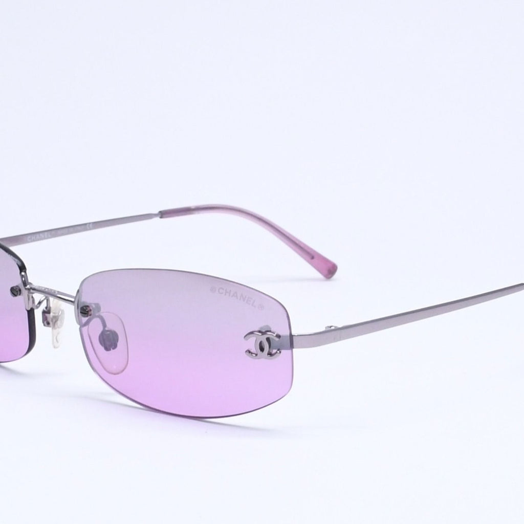 Chanel Rimless Sunglasses Eyewear CC Logo Purple — view 3