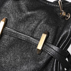 Gucci Horsebit Shoulder Bag Black Gold Leather — view 6