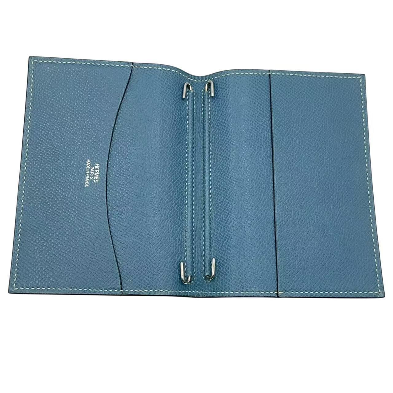 Hermes Notebook Cover Leather Blue Agenda — view 3