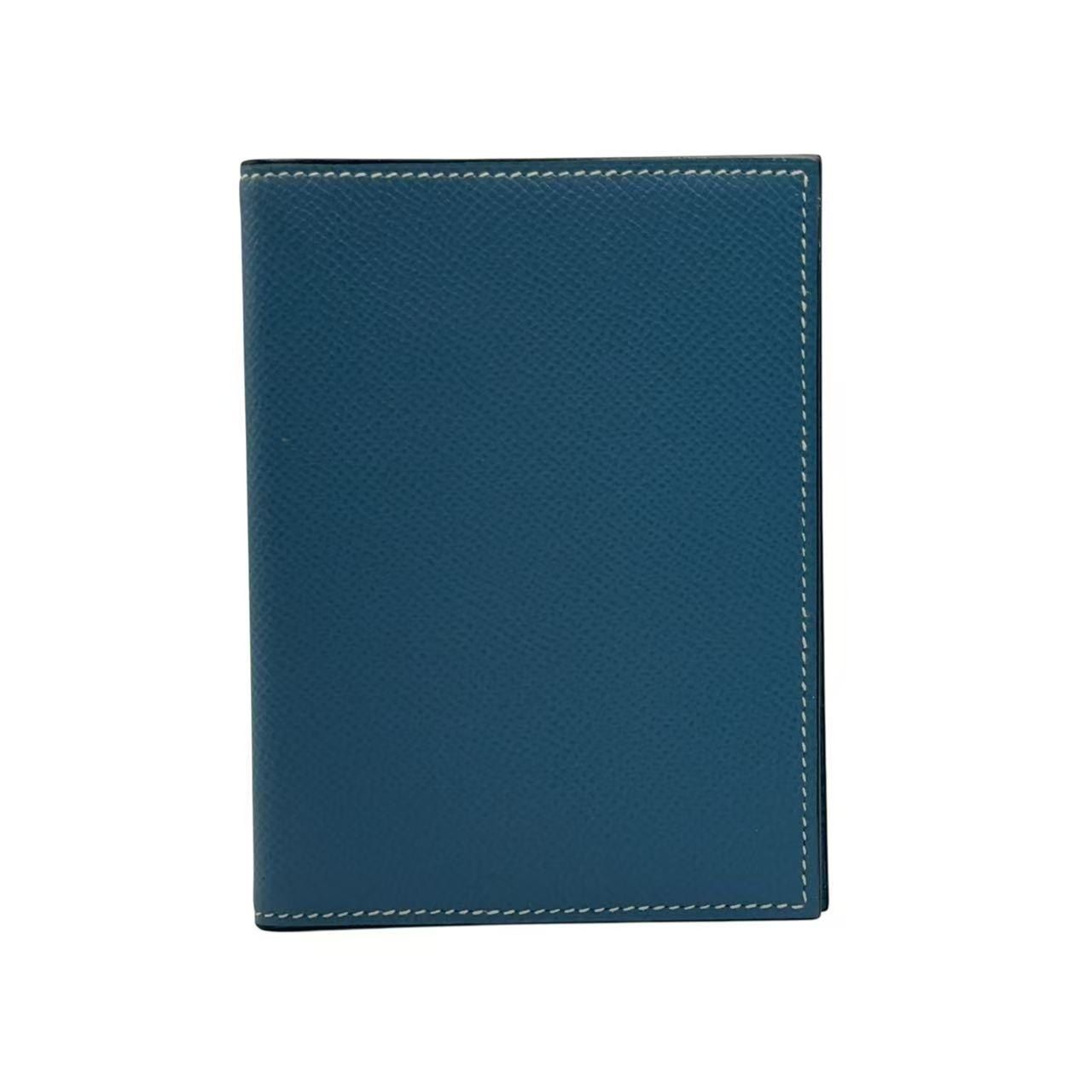 Hermes Notebook Cover Leather Blue Agenda