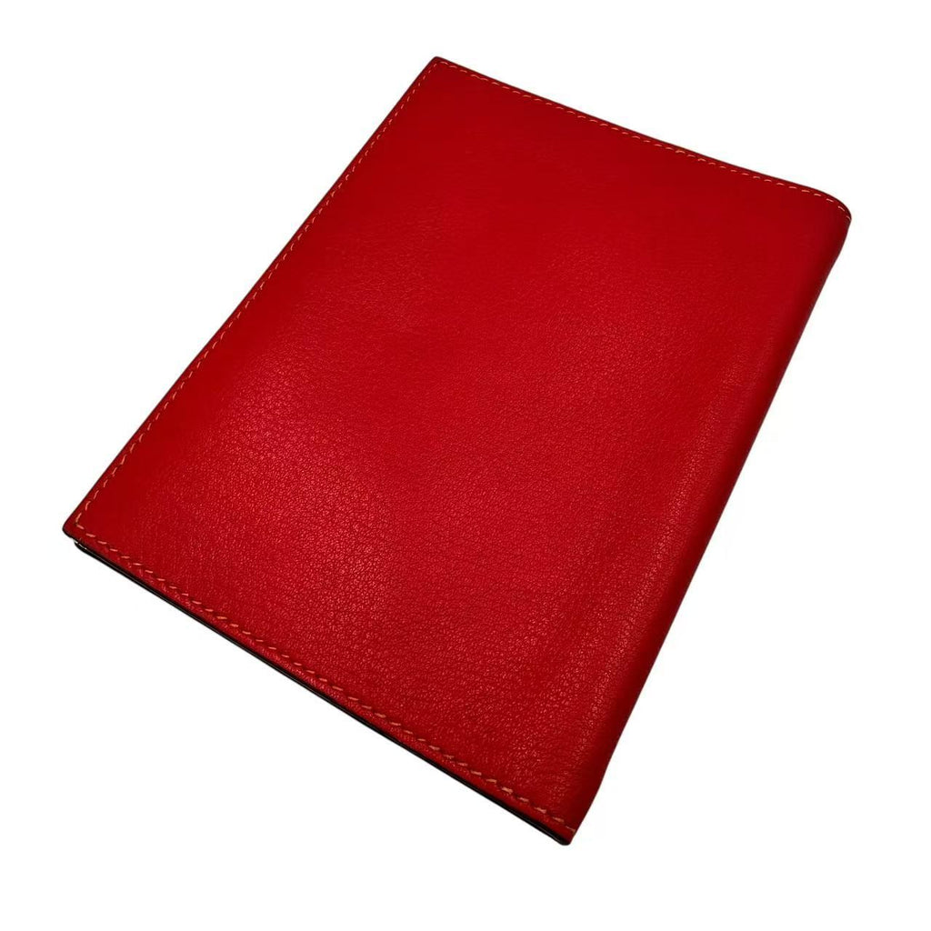 Hermes Notebook Cover Leather Red Orange Agenda