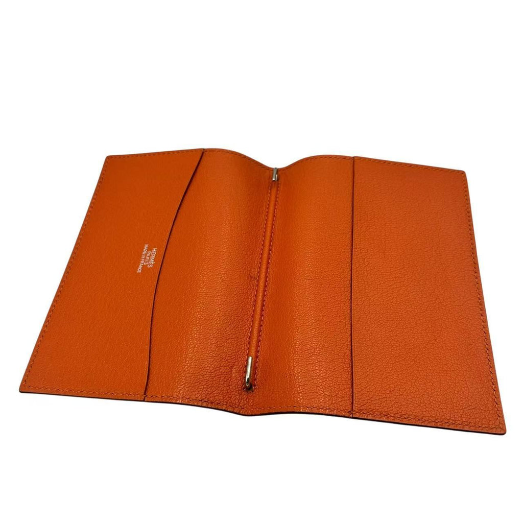 Hermes Notebook Cover Leather Red Orange Agenda — view 3