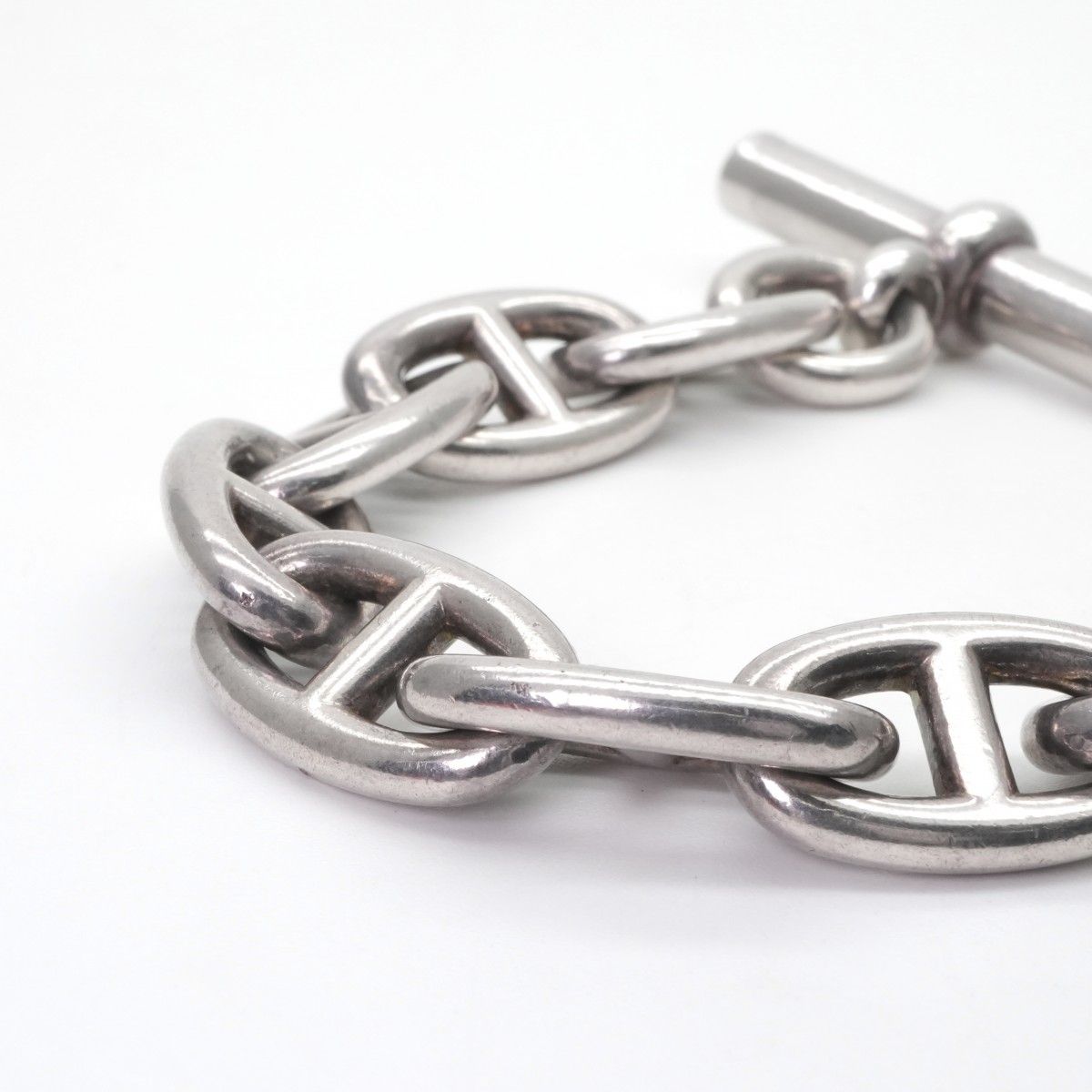 Hermes Chaine D'ancre Bracelet Bangle Calf 925 Sterling Silver — view 2