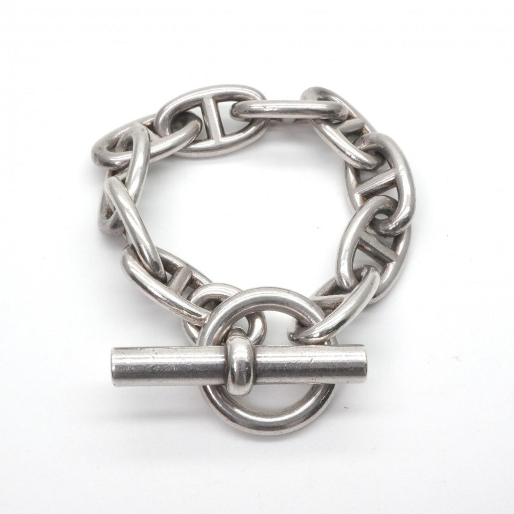 Hermes Chaine D'ancre Bracelet Bangle Calf 925 Sterling Silver