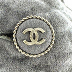 Chanel Dress Coco Button Knit Long Sleeve Pocket 36 Navy Cashmere Nylon Spandex — view 3