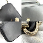 Chanel Shoulder Bag Quilted Flap Chain Knit Crossbody CC Logo Lambskin Black — view 6