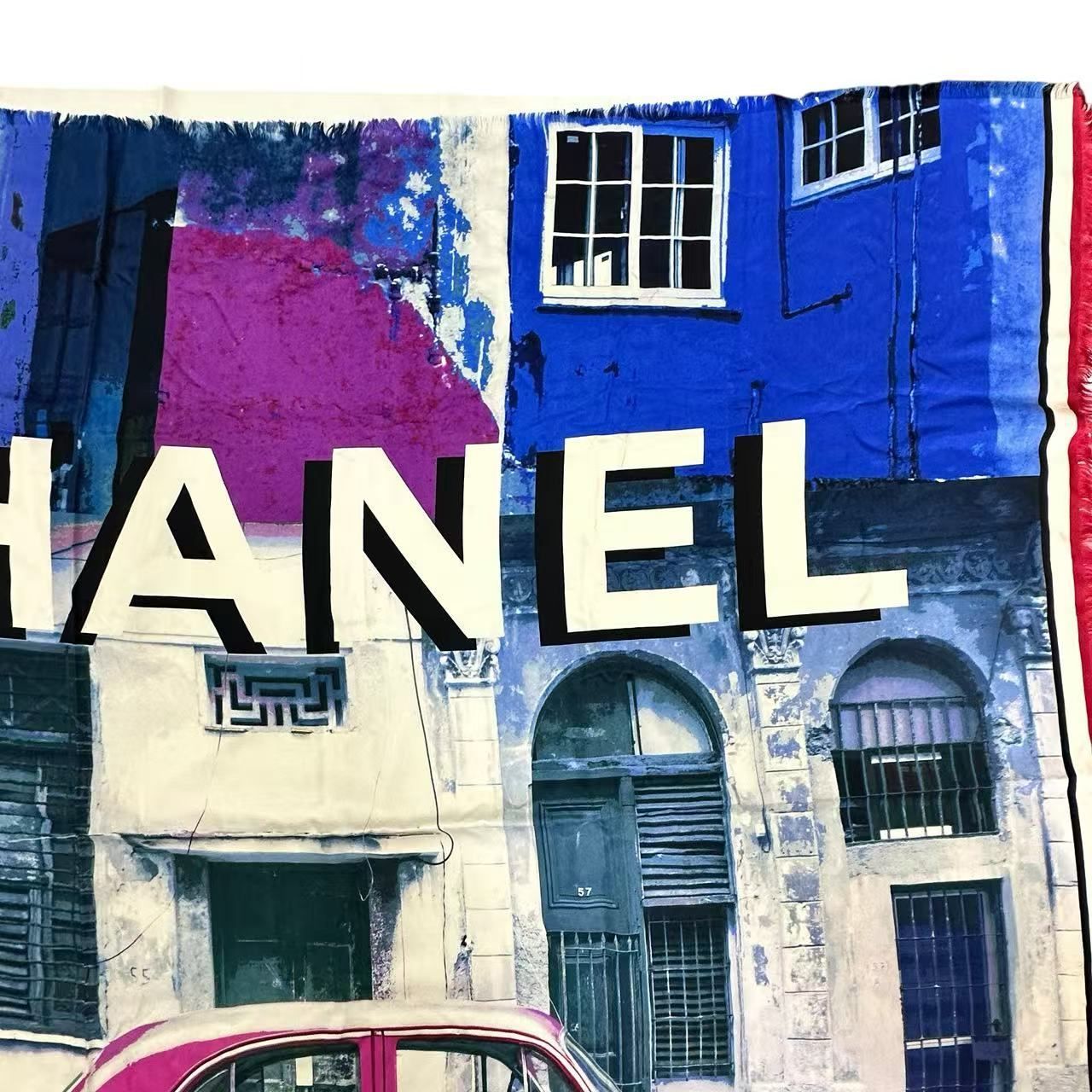 Chanel Scarf Large Silk Logo Car Print Pattern Multicolor — view 4