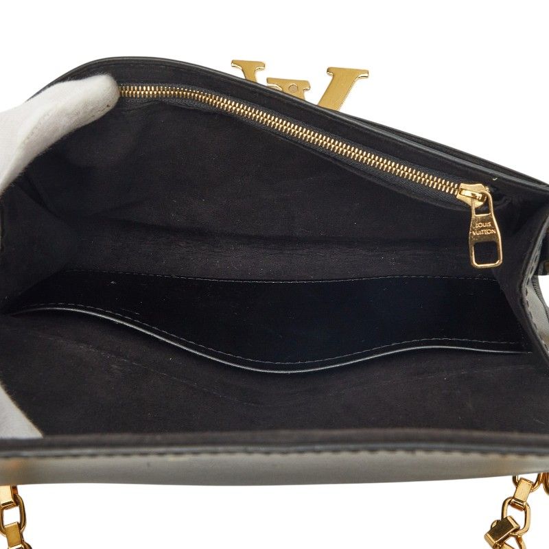 Louis Vuitton Pochette e MM Chain Shoulder Bag Black Leather — view 6