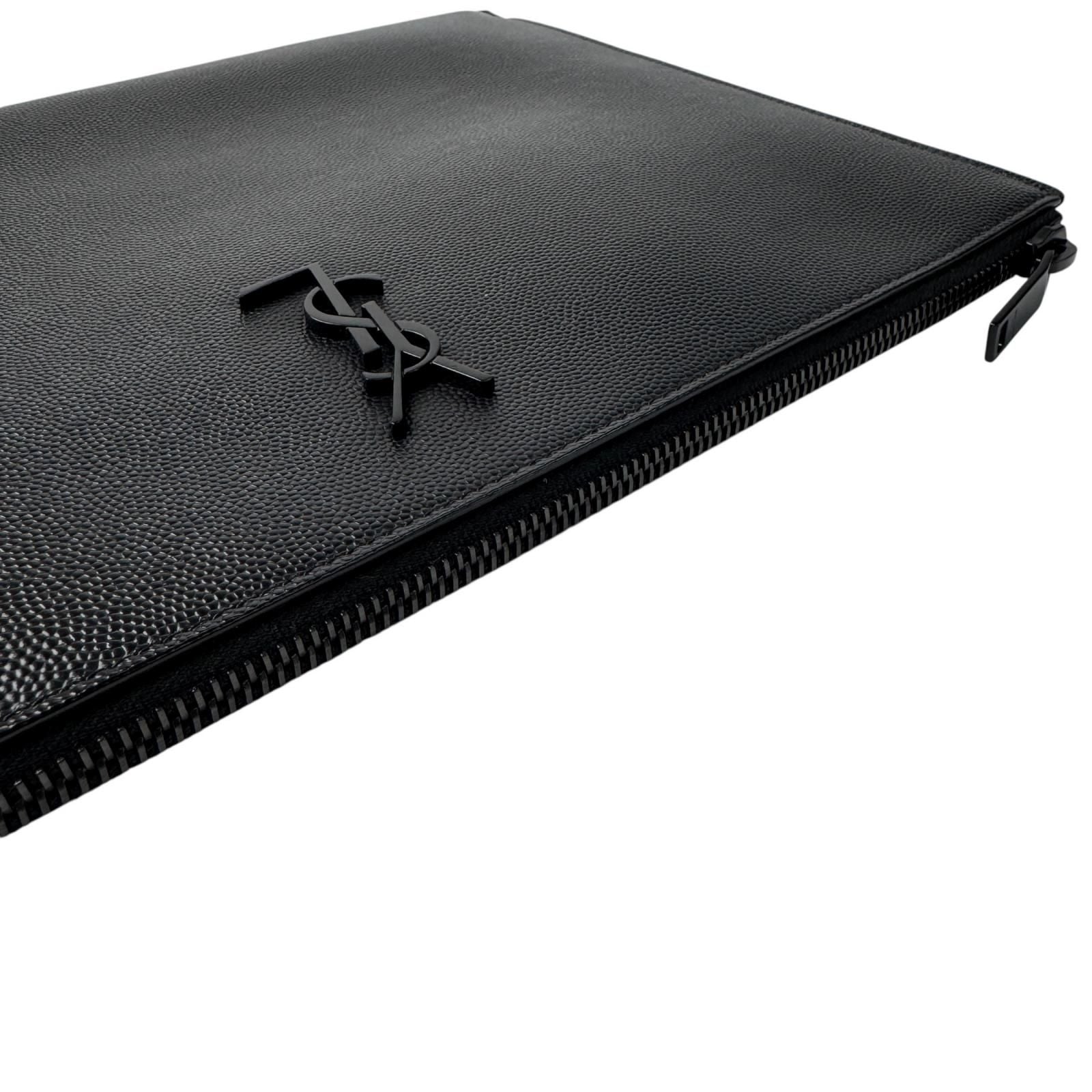 Saint Laurent YSL Monogram Clutch Black — view 6