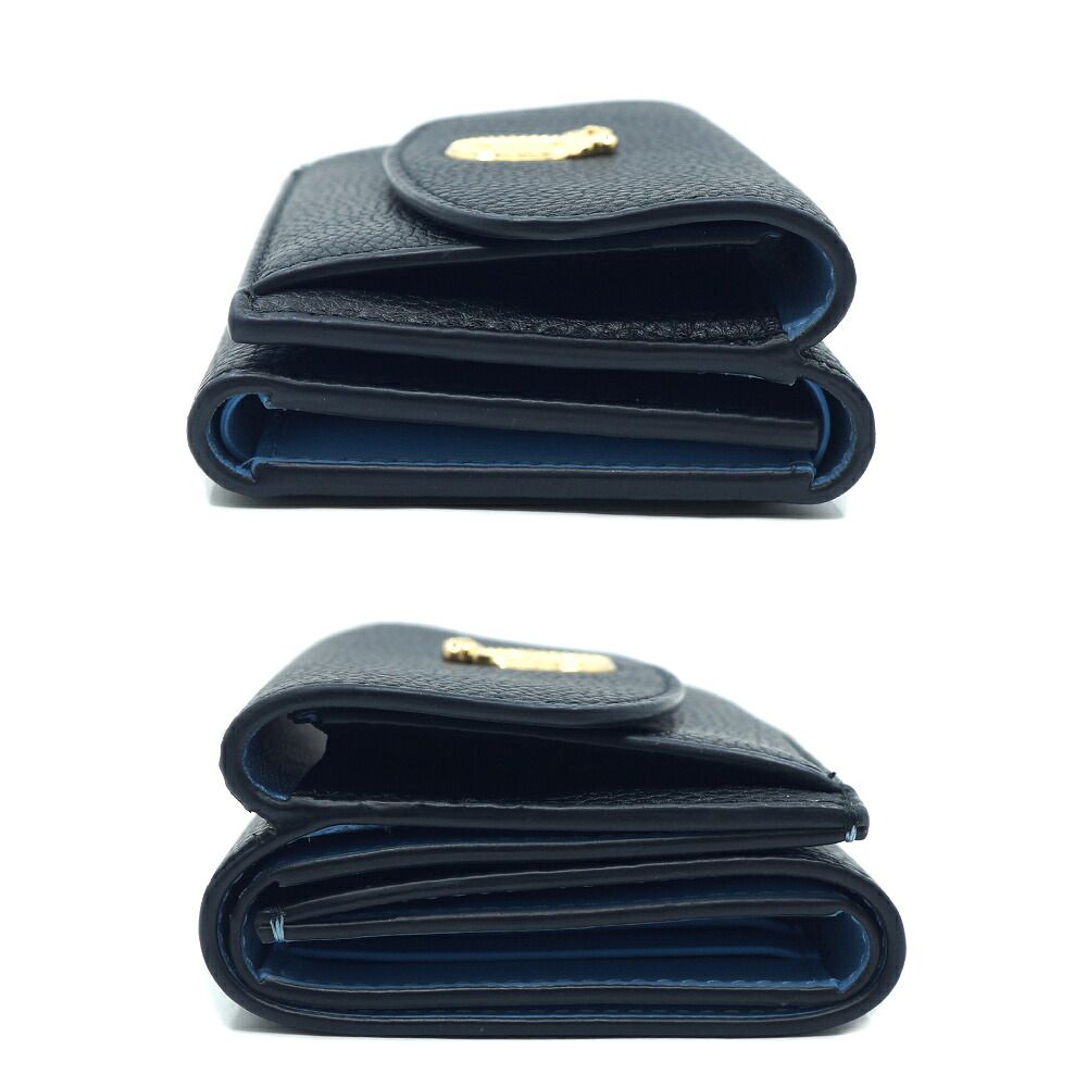 Dior Medaillon Tulip Leather Black Gold Wallet — view 4