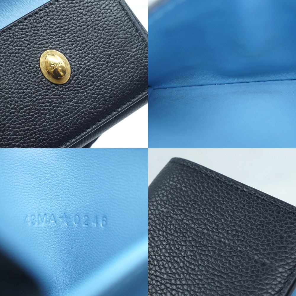Dior Medaillon Tulip Leather Black Gold Wallet — view 8
