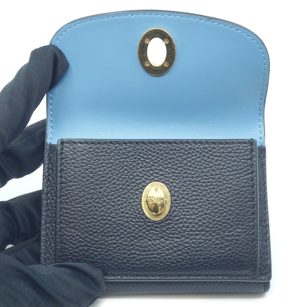 Dior Medaillon Tulip Leather Black Gold Wallet — view 6