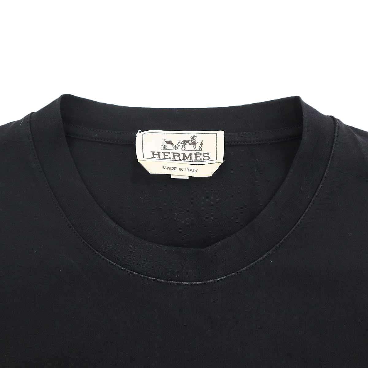 Hermes Crew Neck Pocket T-Shirt Black — view 3