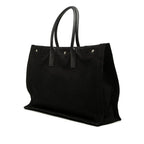 Saint Laurent Rive Gauche Tote Black Canvas Leather — view 2