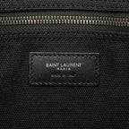 Saint Laurent Rive Gauche Tote Black Canvas Leather — view 5