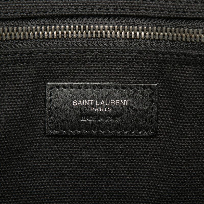 Saint Laurent Rive Gauche Tote Black Canvas Leather — view 5