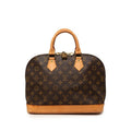 Louis Vuitton Monogram Alma PM Handbag Brown Leather