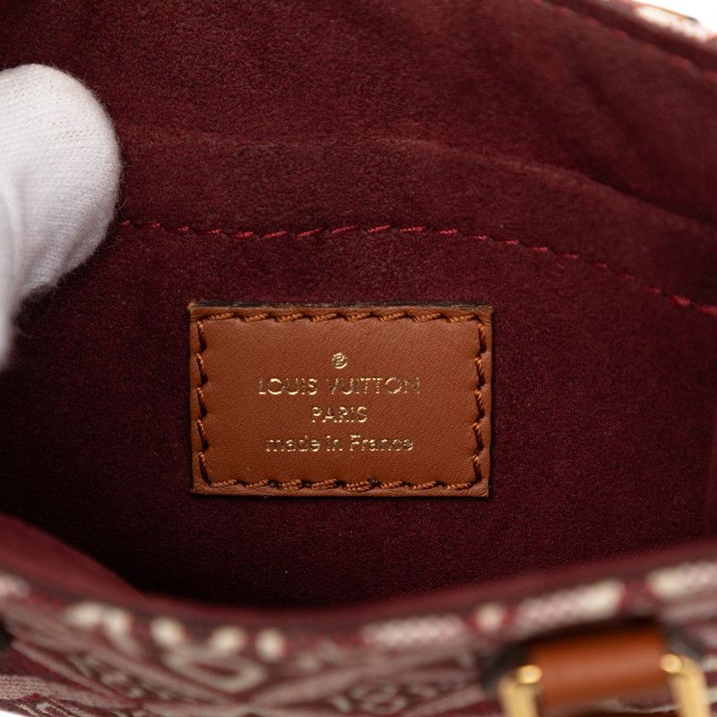 Louis Vuitton Monogram Jacquard Petite Sac Plat 2-Way Shoulder Bag Wine — view 5