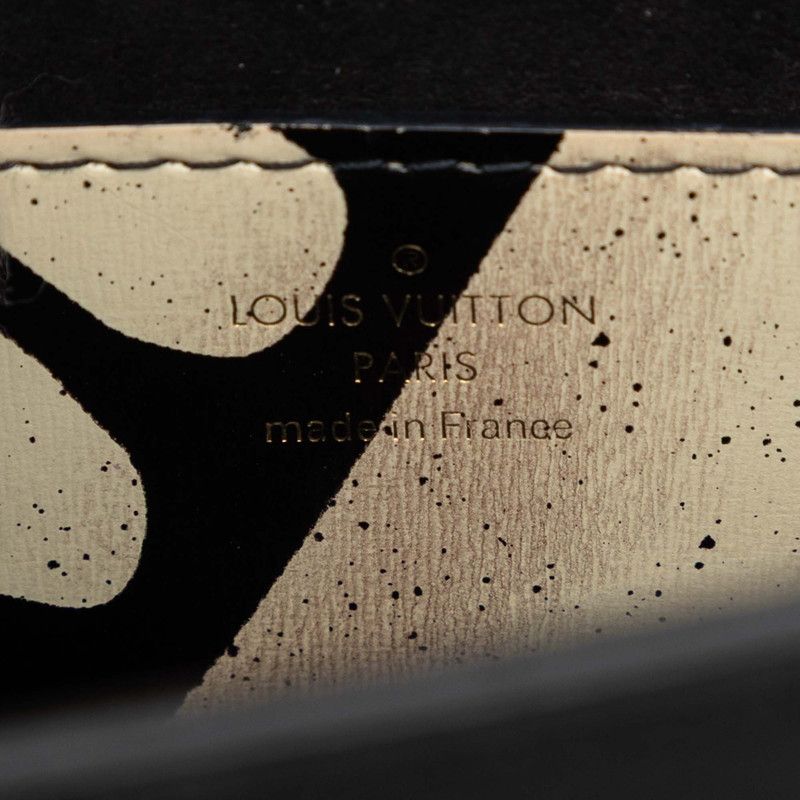 Louis Vuitton Twist MM Chain Shoulder Bag Black Ivory Leather — view 7
