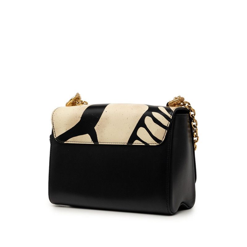 Louis Vuitton Twist MM Chain Shoulder Bag Black Ivory Leather — view 2