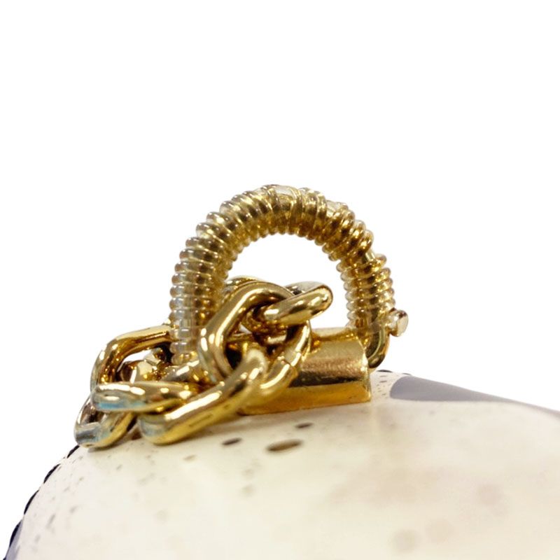 Louis Vuitton Twist MM Chain Shoulder Bag Black Ivory Leather — view 5
