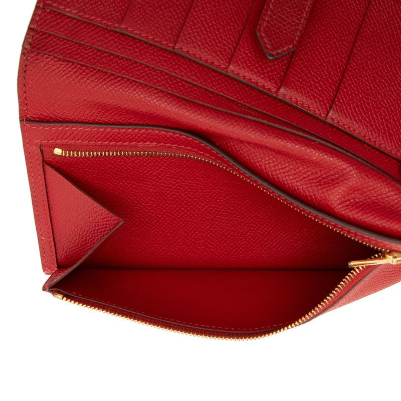 Hermes Bearn Souffle Wallet P Red Gold Veau Epsom — view 4