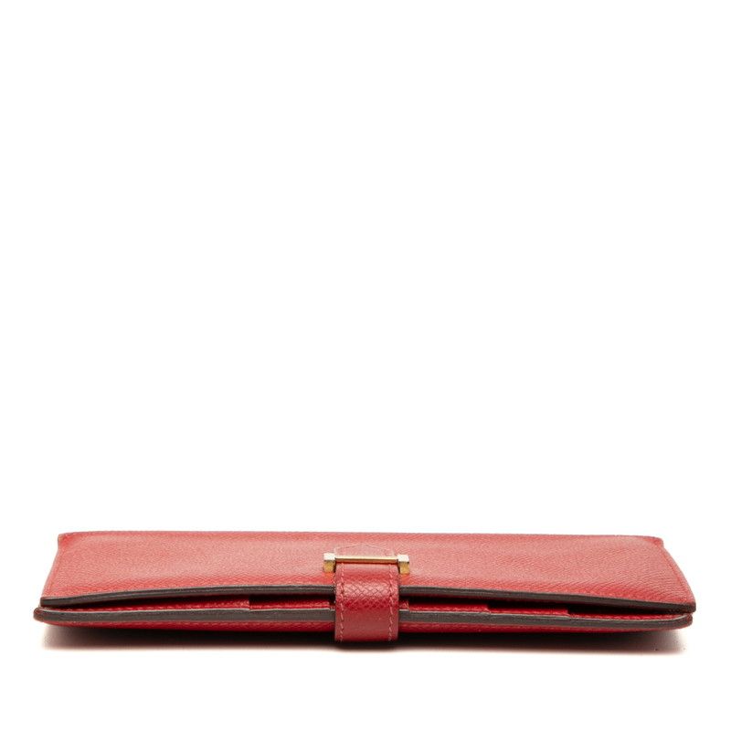 Hermes Bearn Souffle Wallet P Red Gold Veau Epsom — view 3