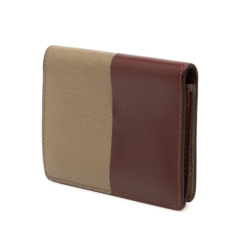 Hermes Manhattan Card Case Wine Red Gray Veau Epsom — view 2
