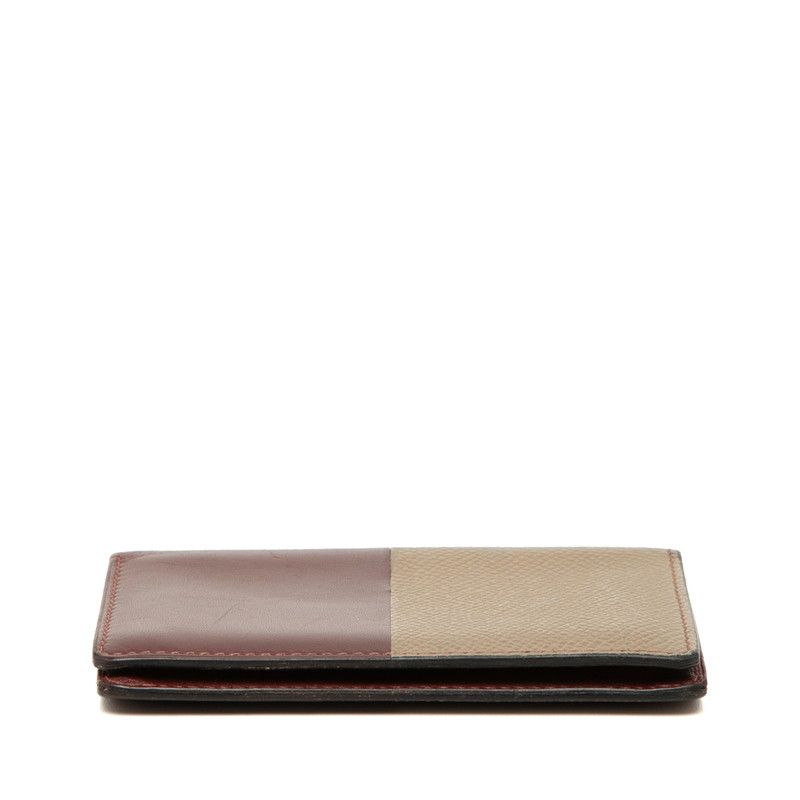 Hermes Manhattan Card Case Wine Red Gray Veau Epsom — view 3