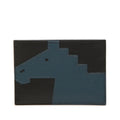 Hermes Cheval Picto Card Case Black Navy Color Tadelakt