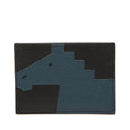 Hermes Cheval Picto Card Case Black Navy Color Tadelakt