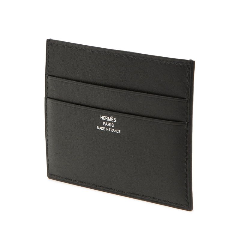 Hermes Cheval Picto Card Case Black Navy Color Tadelakt — view 2
