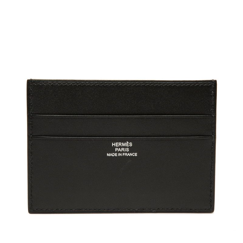 Hermes Cheval Picto Card Case Black Navy Color Tadelakt — view 3