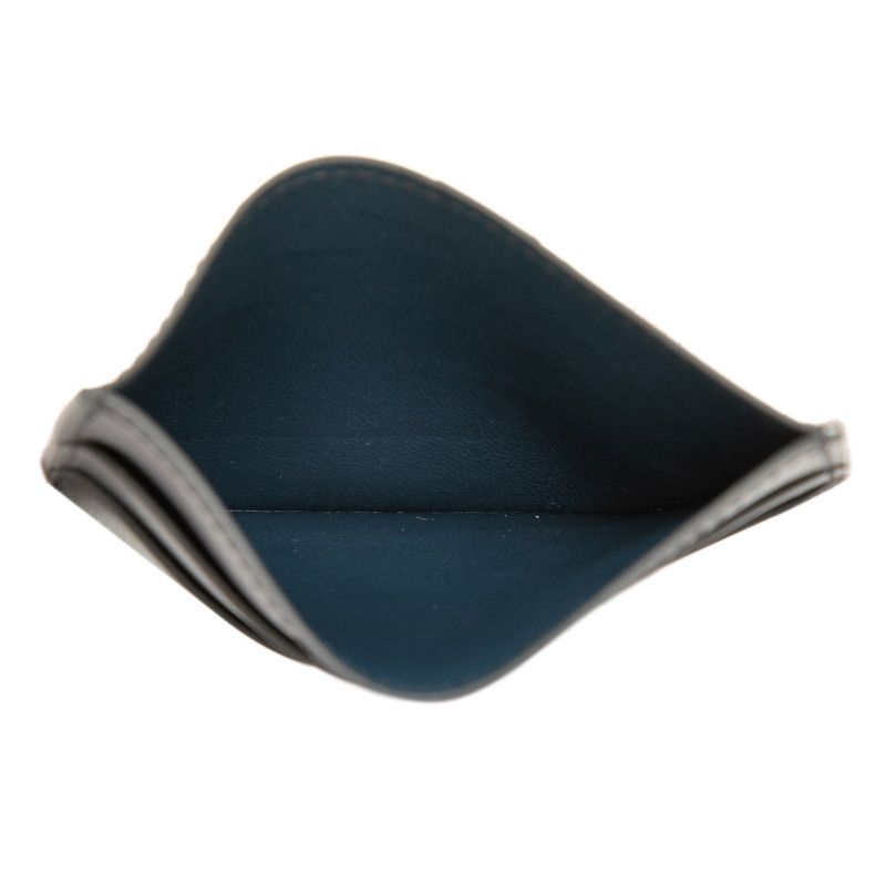 Hermes Cheval Picto Card Case Black Navy Color Tadelakt — view 5